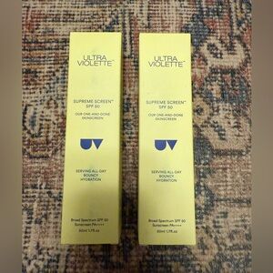 NIB Ultra Violette Supreme Screen SPF 50 Facial Sunscreen Moisturizer x 2